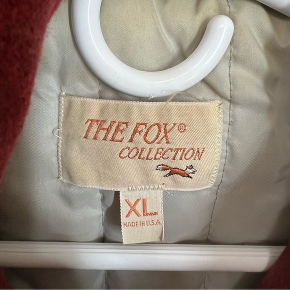 Vintage The Fox Collection wool blend bomber red mens size XL - Picture 4 of 10